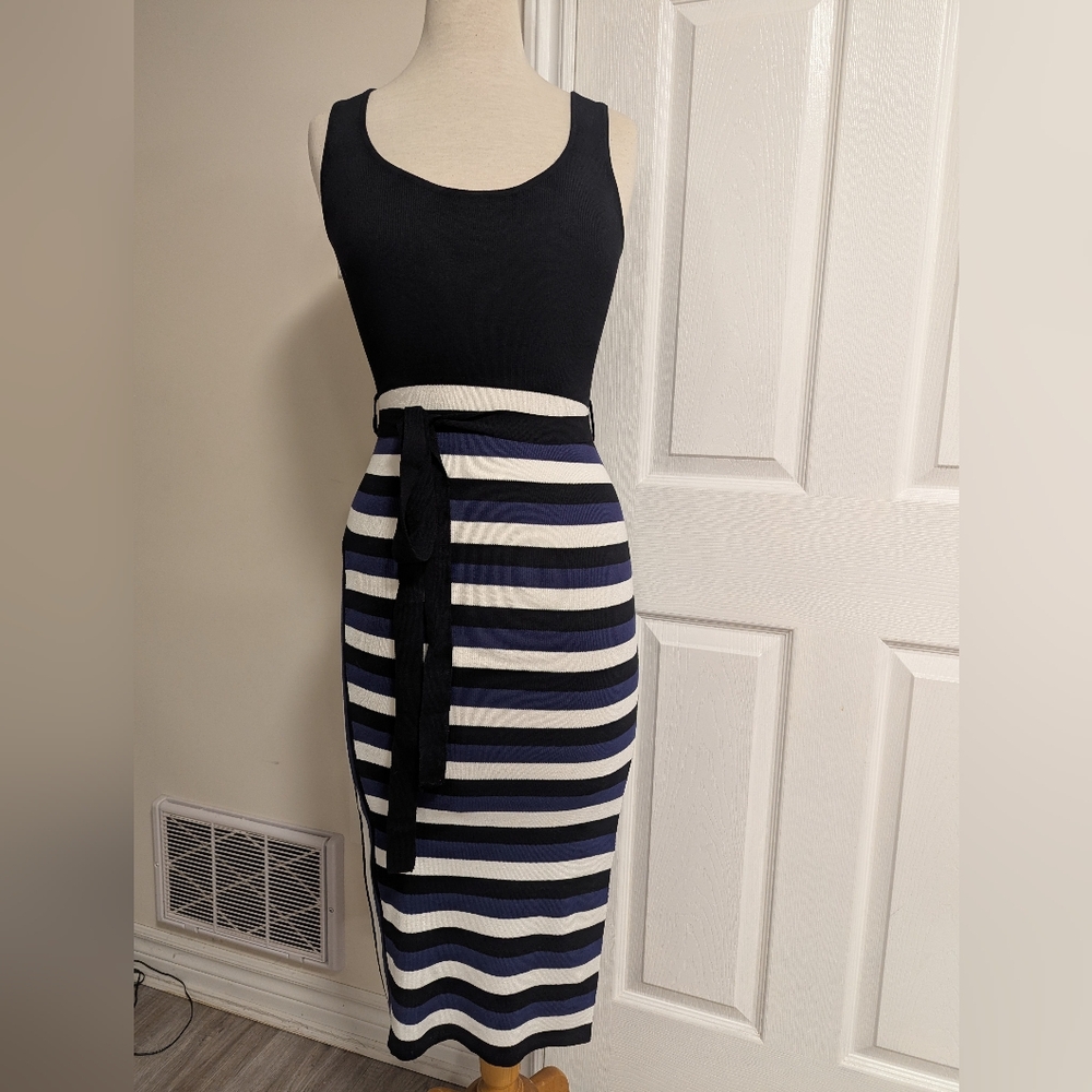 Hot Miami Style 💜 🖤 🤍 Striped Dress